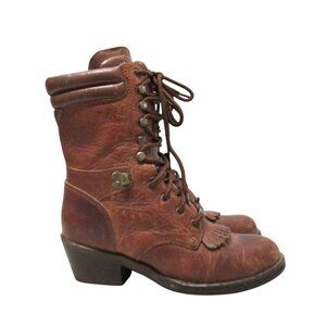 Double-H Womens Size 6.5M Brown Leather Western Roper Mid Boot Kilte